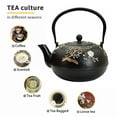 thumbnail image 6 of 60.9oz Cast Iron Teapot For Stovetop Safe, Japanese Style Tea Pot With Infuser For Loose Tea,  SECHUDO  Beautiful Tea Kettle With Flower And Bird Pattern, Enameled Interior, 6 of 11