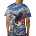 thumbnail image 4 of LAOLIUSN Funny USA Bald Eagle T-Shirt American Flag Style Graphic Tee Shirt，S-4XL, 4 of 7