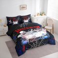 thumbnail image 3 of Manfei 7-Piece Gothic Skeleton Comforter Set, King - Halloween & Rustic Floral, 3 of 7