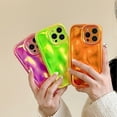 thumbnail image 4 of Funda brillante para iPhone 11, bonita y moderna, con forma de metal 3D, brillante y colorida, para mujeres y niñas, color rojo fluorescente., 4 of 5