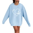 thumbnail image 2 of SOMOWI Chandail en Molleton de la Saint-Valentin pour Femmes Couple Amour Imprimé Jogging Col Rond Manches Longues à Capuche Bleu Vêtements de Sport Automne G, 2 of 3