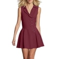thumbnail image 2 of Antinious Ladies Sleeveless V-Neck Button Soft Loose Versatile Daily Casual Dress, 2 of 5