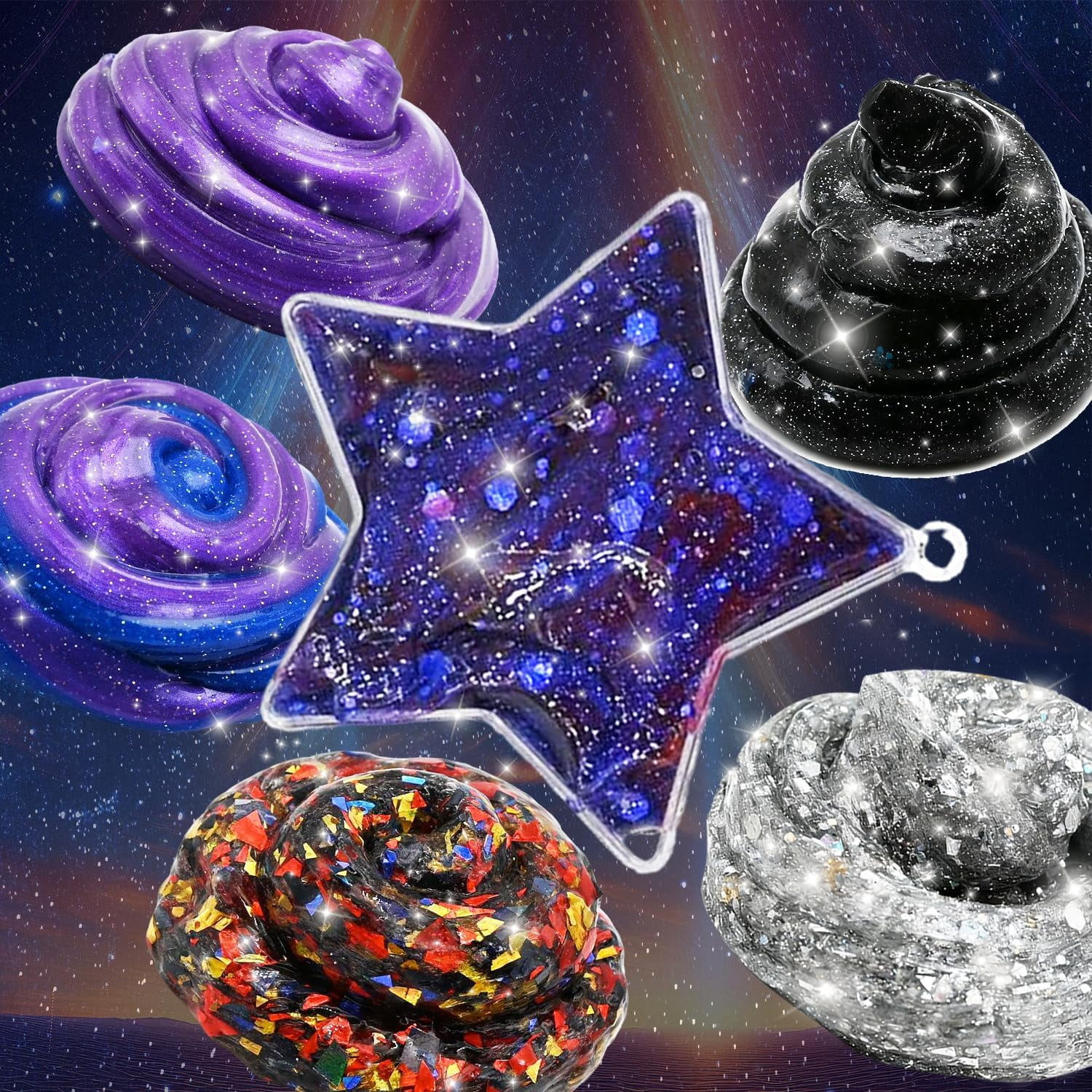 Mini Galaxy Slime Kit for Kids Ages 6–12, DIY Space Slime Set, Fun Cosmic Craft for Creative Play, for Boys & Girls