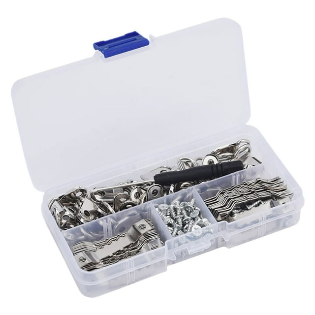 Porfeet 251Pcs/Set Sawtooth Hook Flat Screw D Rings Picture Frame Hanger Kit