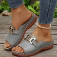 thumbnail image 2 of Dakaela Womens Orthopedic Sandals Arch Support Wedge Platform Shoes Summer Casual Slides Grey 7.5, 2 of 8