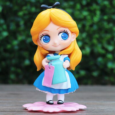 10cm Q versión Disney Alice Belle Cenicienta sirena modelo juguete Kawaii muñeca decoraciones regalo para niños zhangmengya LED