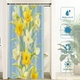 thumbnail image 3 of Blue Nature Orchid Decor Shower Curtain,Yellow Bathroom Decor Polyester Fiber Plastic Rings Quick-Drying Waterproof for Bathtubs/Bathroom, 72x36 inches, 3 of 6