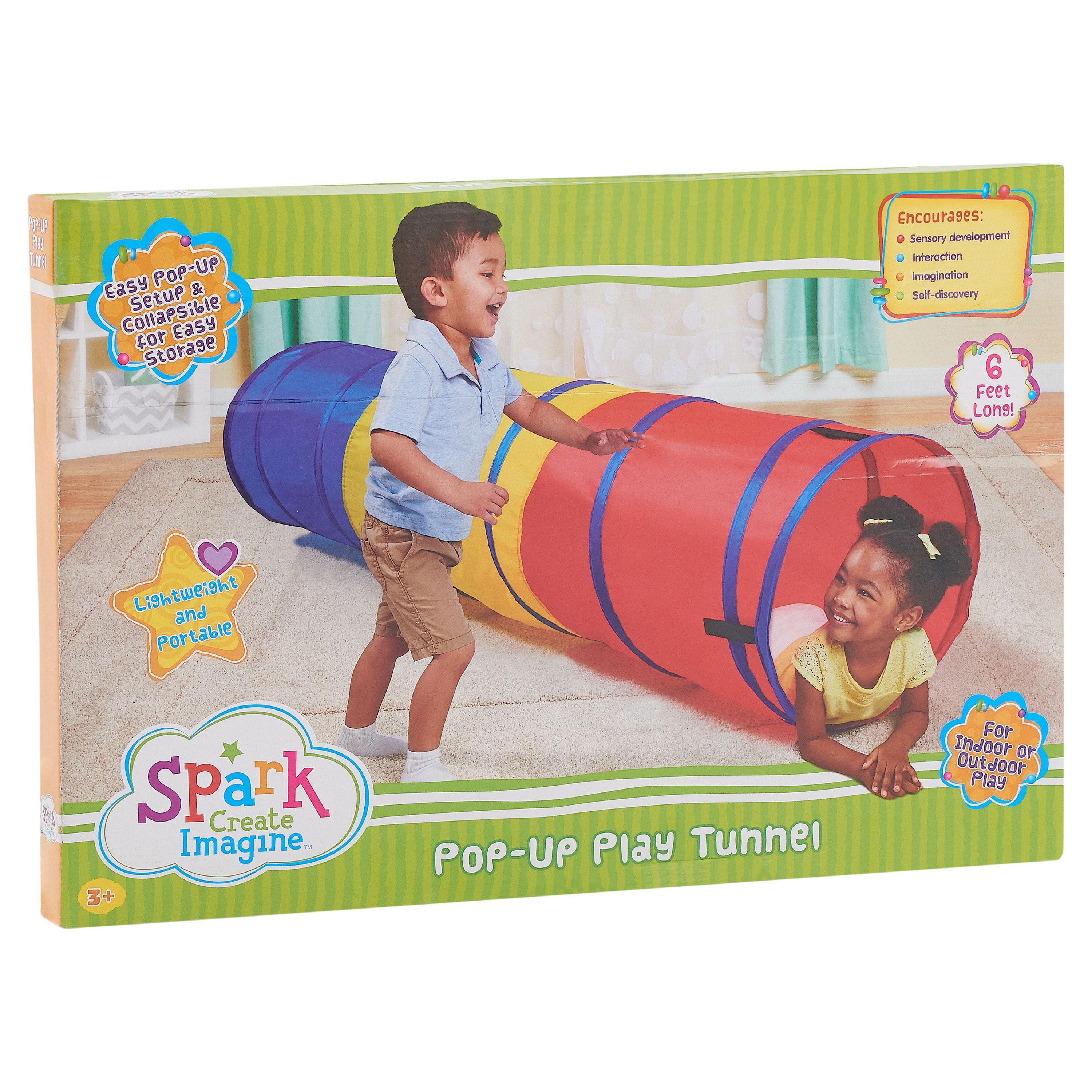 Spark. Create. Imagine. Pop-Up Play Tunnel, 6'