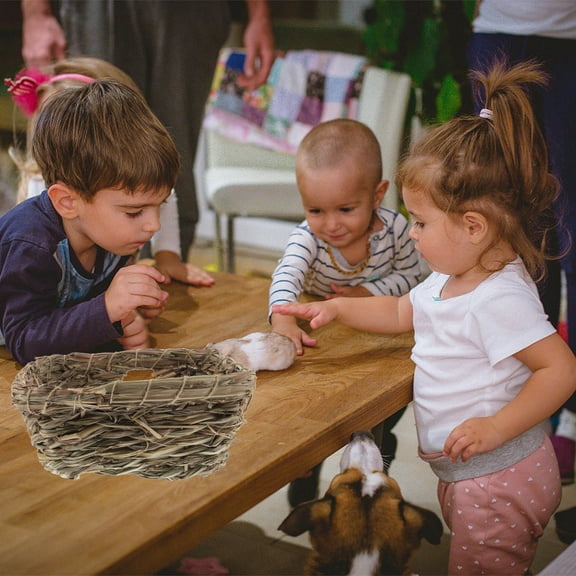 OUNONA Adorable Warm Hut Small Pet Nest Made of Plastic in Light Brown for Safe and Comfortable Use 1 Pc