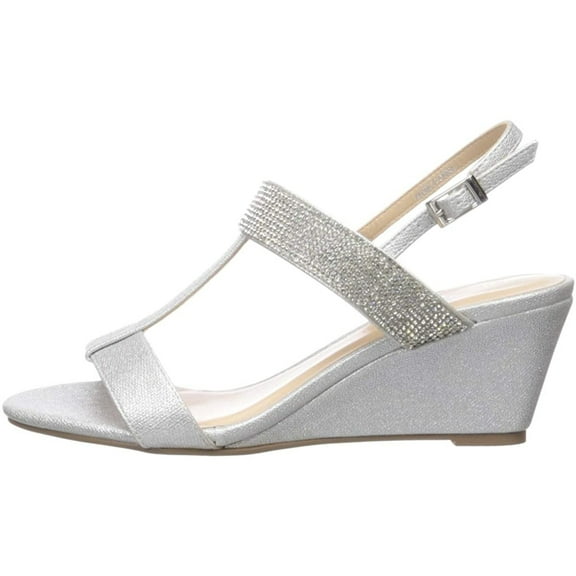 Paradox London Women's Jacey Wedge Sandal, Silver, Size 7.5