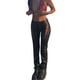 thumbnail image 1 of SAYOO - Pantalones de piel para mujer, ajustados, rectos, informales, a la moda, de cintura alta SAYOO  S-XL, 1 of 9
