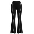 thumbnail image 6 of Noric Women Stripe Split Flare Yoga Pants High Waist Stretch Bootcut Slim Fit Casual Workout Jogging Daily Trousers, 6 of 6