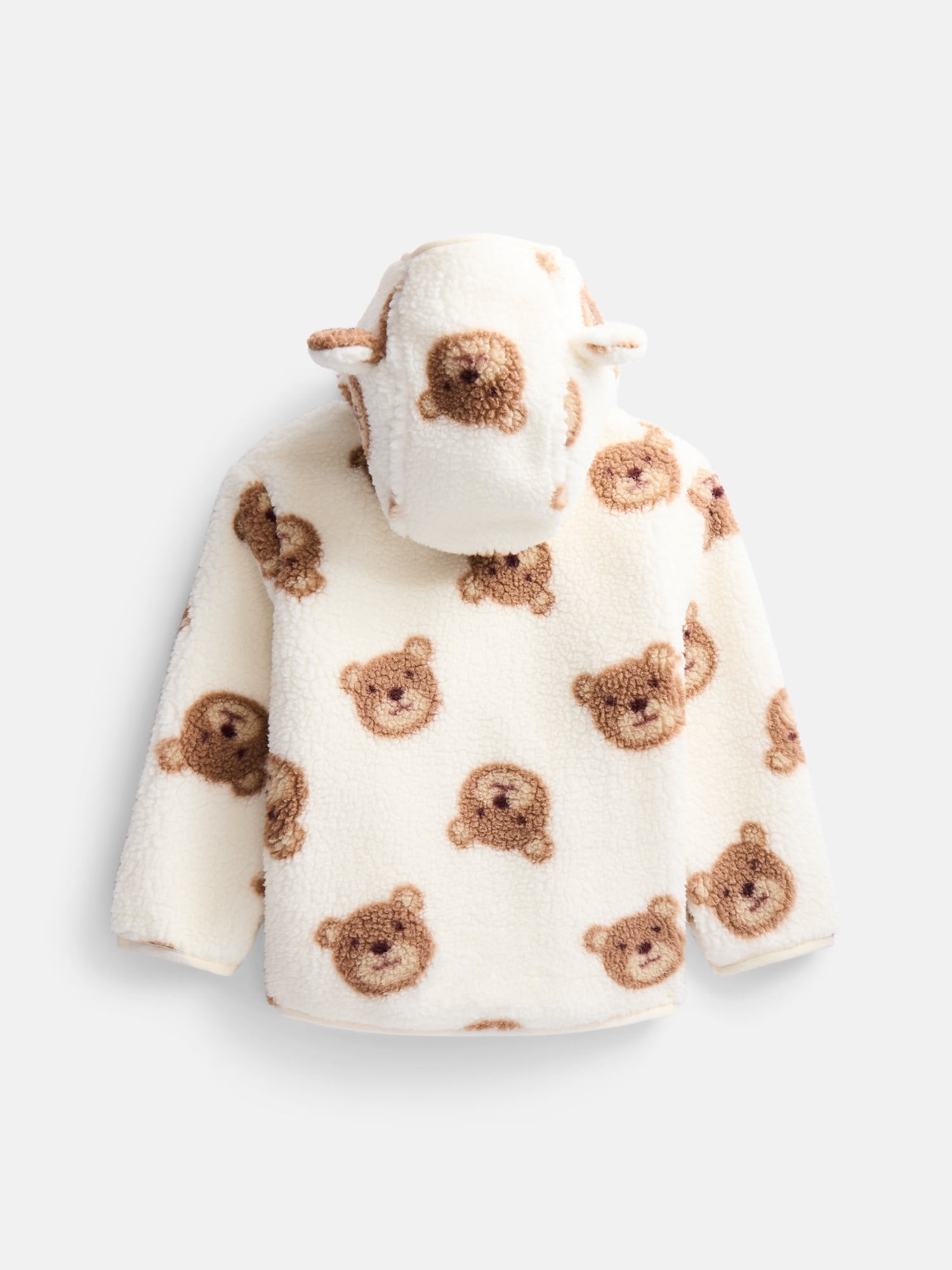 Wonder Nation Baby and Toddler Teddy Fleece Jacket with Hood, Sizes 12M-5T