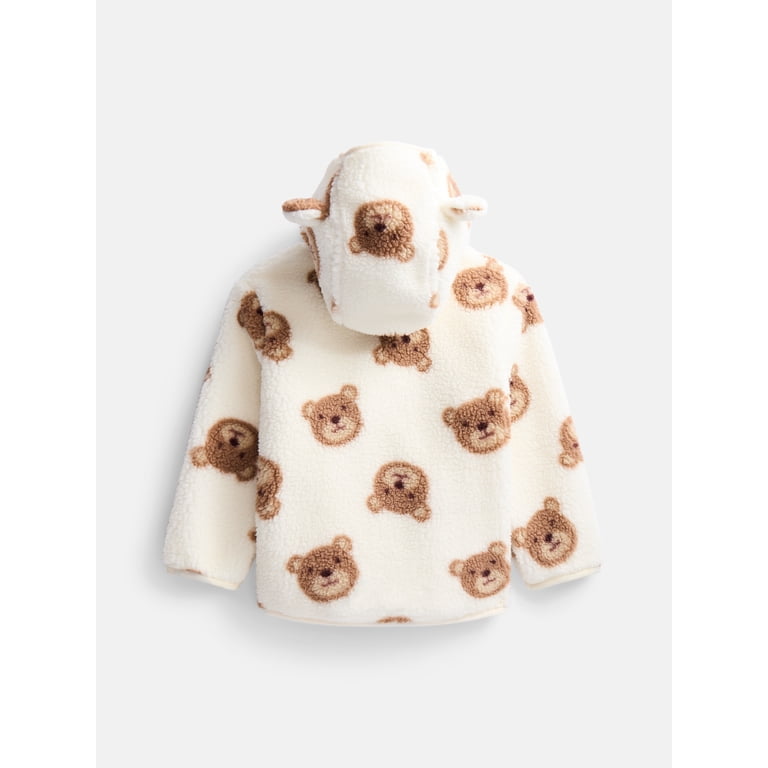 Wonder Nation Baby & Toddler Teddy Fleece Jacket with Hood photo 2