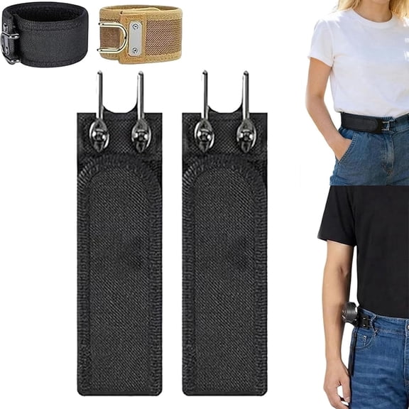 2 PACK Buckleless Belt for Men,2026 Upgraded Buckle Less Belt Loops,For Unisex,Work, Outdoor, Daily Use