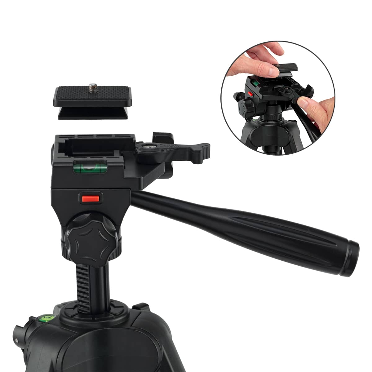 Creative Mark Apex Tripod for Camera - Lightweight Aluminum Camera Tripod Stand with 360° Pan, 90° Forward Backward & Side Tilt, Adjustable Height, Quick-Release Plate and Nylon Carrying Case
