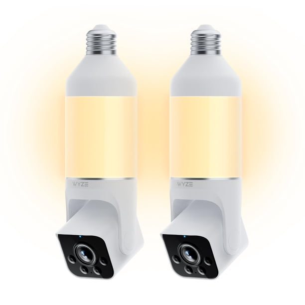 Cámara de seguridad exterior WYZE Bulb Cam 2K HD, paquete de 2