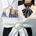 thumbnail image 7 of Summercome T-Shirt Clips for Women, Silk Scarf Clasp Clip, Round Clothes Clips Buckle Tie Rings with Pearl and Rhinestone Circle Clip Waist Buckle for Clothing Wrap Holder Corner Knotted Button, Gold, 7 of 7