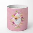 thumbnail image 1 of Caroline's Treasures Pomeranian 2 Fleurs Roses 10 oz Pot de Soja Décoratif-Bougies, 1 of 2