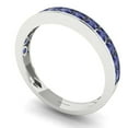 thumbnail image 2 of 0.39 ctw Wedding Band for Women - 18K White Gold Simulated Tanzanite Stackable Eternity Ring, 2 of 6