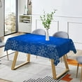 thumbnail image 2 of Nanqianyi Christmas Snowflake Blue Tablecloth 60" x 84" Rectangle, Waterproof Polyester Fabric Table Cloth for Xmas Holidays Dinner Decor, 2 of 11