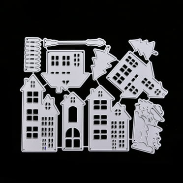 Stri Metal Cutting Dies Stencil Mold Metal Embossing Stencil for Album Scrapbooking Paper Craft Decor (Christmas House)