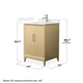 thumbnail image 4 of Janna 24" White Oak Single Vanity & White Cultured Marble Top & Nickel Trim, 4 of 5