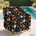 thumbnail image 2 of Renewold Outdoor Patio Chair Covers Dust Proof Water Resistant Swivel Lounge Chair Covers Halloween Home Decor for 4-6 Stackable Dining Chairs, 38"W x 38"D x 36"H, Cute Ghost Pumpkin Black, 2 of 7