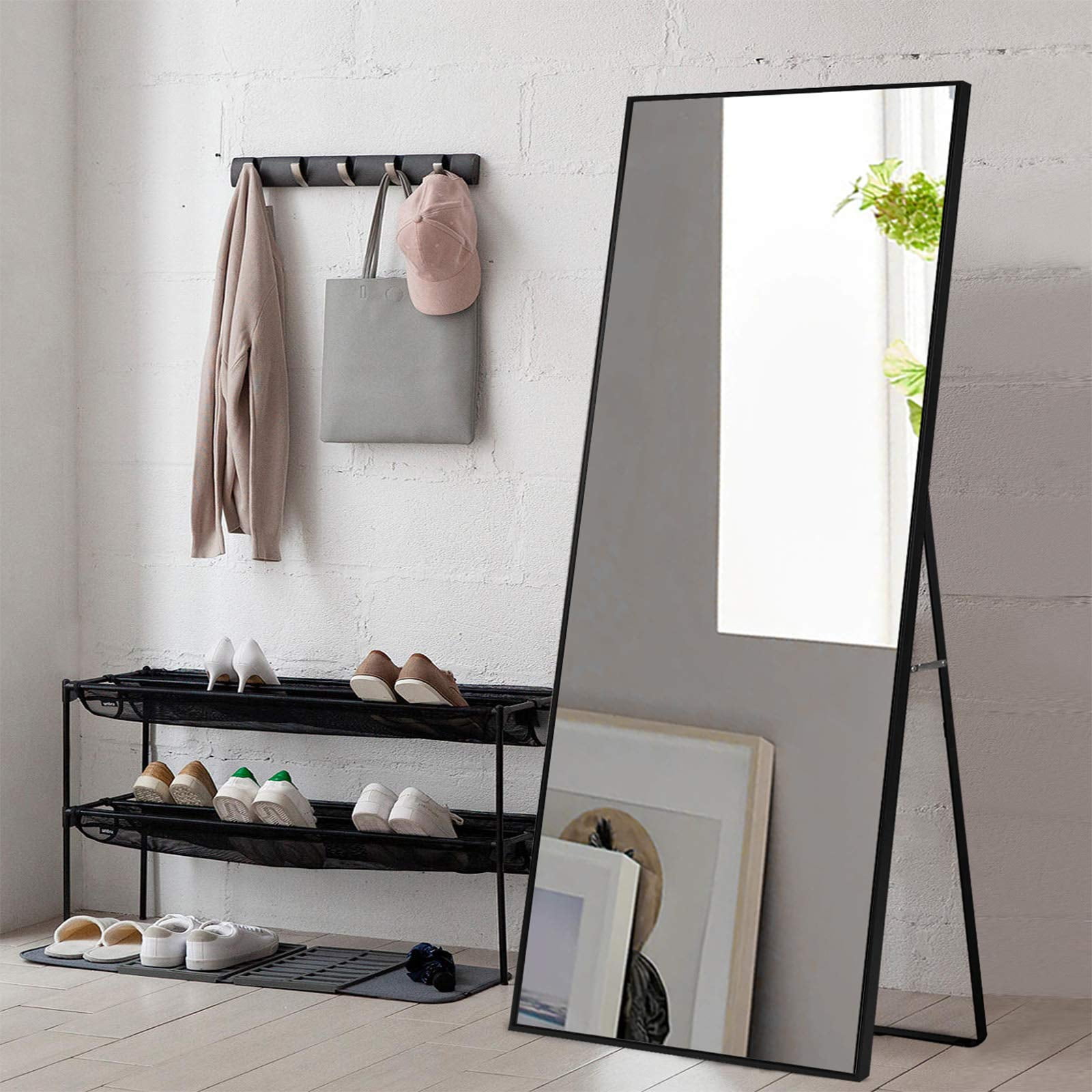 CONGUILIAO 65" × 24" Mirror Full Length Mirror Floor Mirror Full length Standing Mirror Large Rectangle Leaner Mirror Full Body Black Mirror