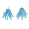 thumbnail image 2 of 2 piezas de resina  de flores naturales para mujer joyería de moda con de joyería colgantes suministro de pendiente azul claro Macarena pendientes de joyería, 2 of 8