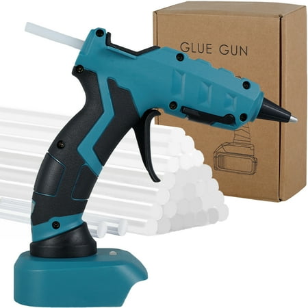

Adifare Cordless Hot Melt Glue Machine Rapid Heating Glue Tool Kit with 30 Premium Glue Sticks Hot Melt Glue Tool Compatible with 18V Battery for Home Repairs Arts Crafts DIY Project