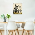 Rustic Donkey Wall Art Vintage Funny Donkey and Yellow Sunflower Canvas