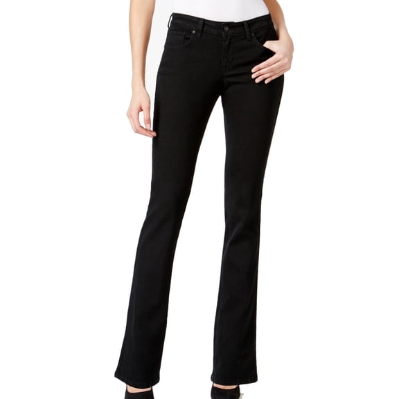 Style & Co. Womens Curvy Fit Bootcut Jeans Long Lengths Black Rinse 16L