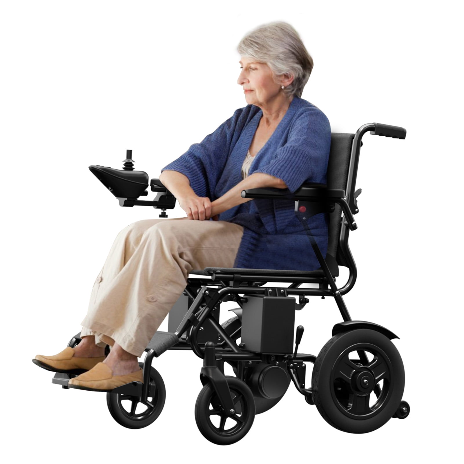 COOLHUT Electric Wheelchair 20+ Miles Long Travel Range, Lightweight Electric Wheelchair for Adults, Portable Wheelchairs Foldable Motorized for All Terrain, Compact Portable Airline Approved