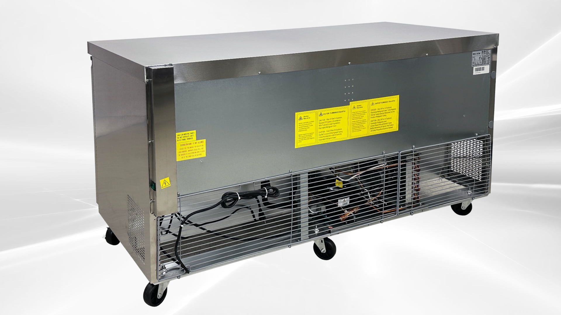 Cooler Depot 72 In. 16.6 Cu.ft Stainless Steel Undercounter Freezer TUC72F, NSF Certified