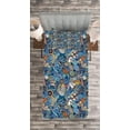 thumbnail image 3 of Ambesonne Colorful Quilted Bedspread Set 2 Pcs, Abstract Sea Shells, Twin Size, Blue Multicolor, 3 of 3