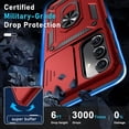 thumbnail image 4 of KOMI Compatible with Samsung Galaxy A16 5G Case Built in Slide Camera Lens Cover+Screen Protector+Finger Ring Holder Kickstand,Heavy Duty Shockproof Full Body Phone Cover,2025 Red, 4 of 5
