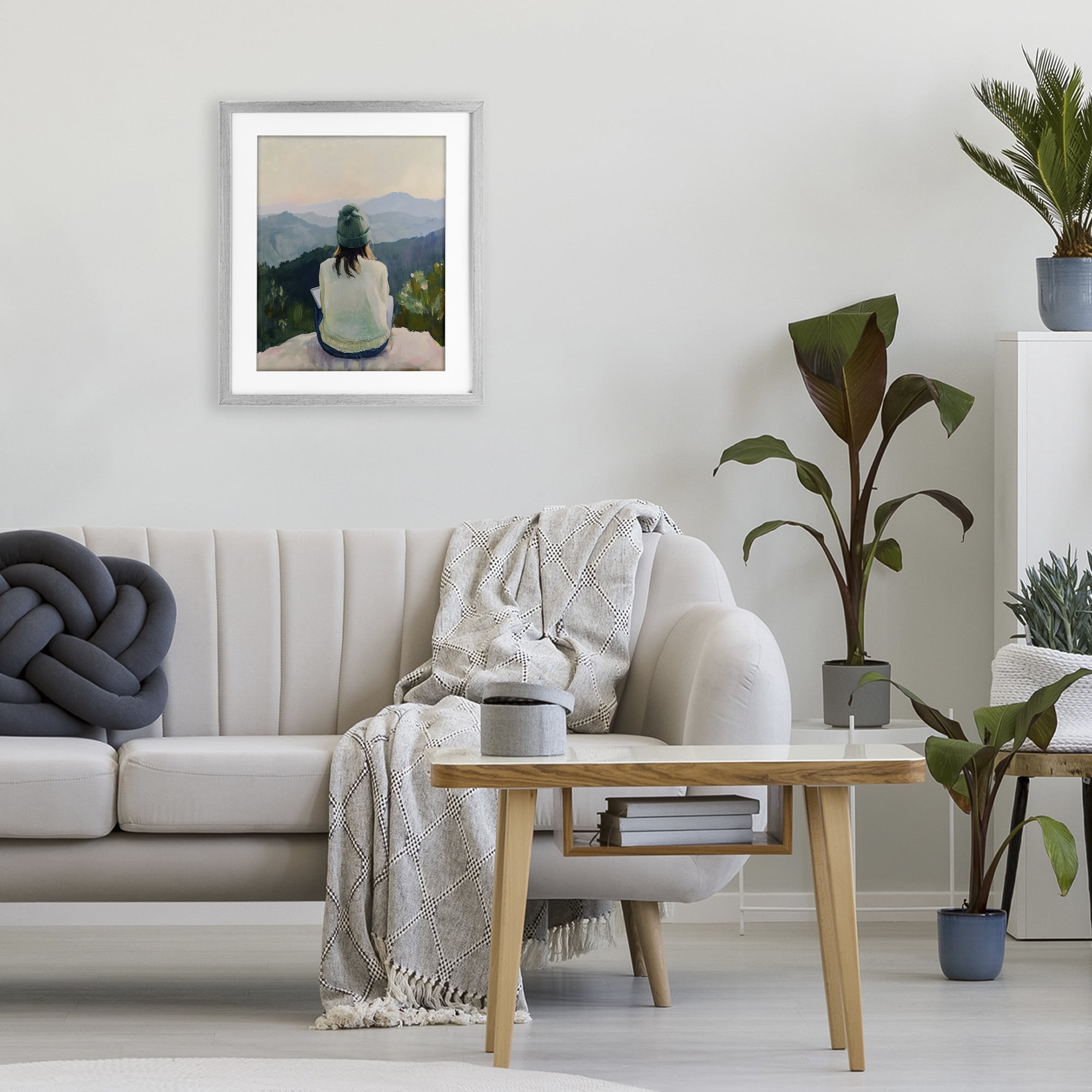 Stupell Industries Mindful Solitude Meditation View Gray Framed Print Under Glass, design by The Prints Vibe