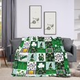 thumbnail image 2 of Luxury Plush St. Patrick''s Shamrock Blanket Clovers Green Gnome Leaf Saints Throw Blanket for Couch,Lightweight Soft and Warm Throws Blankets for Sofa Bed Living Room in Spring 80"x60", 2 of 6