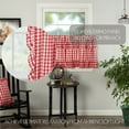 thumbnail image 2 of VHC Brands Annie Buffalo Check Cotton Farmhouse Kitchen Curtains Rod Pocket Hanging Loops Ruffling 24x36 Tier Pair, Red Country, 2 of 8
