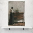 thumbnail image 2 of Vintage Danish Canvas Wall Art Famous Artwork Woman Reading Portrait Oil Painting Dark Academia Aesthetic Print 19th Century Antique Poster Retro Gallery Bedroom Decor 12x16in Unframed, 2 of 14