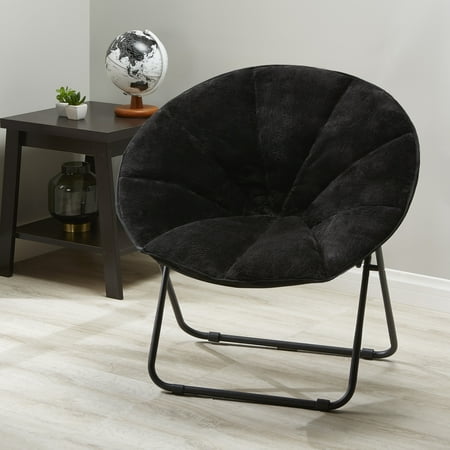 Mainstays Folding Plush Saucer Chair Multiple Colors