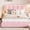 Flannel pink, variant on Velvet Upholstered LED Platform Bed Frame with 2 Large Storage Drawers – Features Wooden Slat Support, Noise-Free Design, No Box Spring Needed, Easy Assembly
