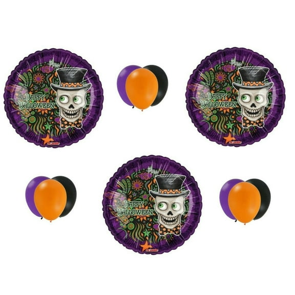 Skeleton Halloween Party Top Hat Spooky 12 pcs Balloons Decoration Supplies