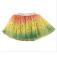 thumbnail image 2 of SAYOO Casual Short Yarn Skirt for Girls , Rainbow Assorted Color Multi-layer Elastic Waist Dress, Pink/ Yellow/ Purple/ Light Purple/ Rosy, 2 of 3