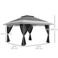 thumbnail image 3 of Outsunny 11.7' x 11.7' Pop Up Canopy Tent with Sand Bags, UPF50+, 3 of 10