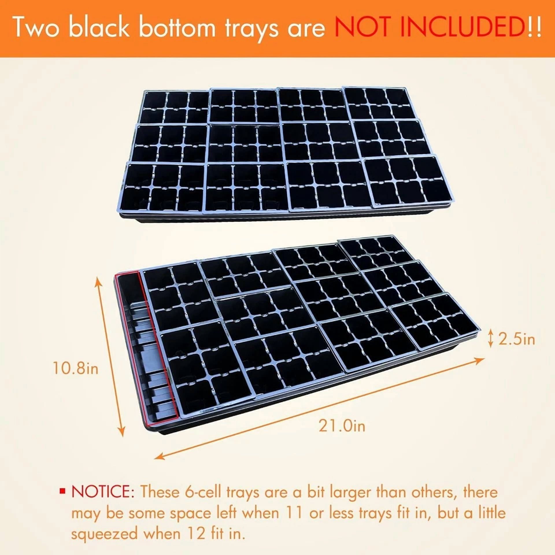 CIRCLE- Gardzen 30 Pack 6-Cell Seed Starting Tray For Seedlings, Plant Starter Trays Wit
