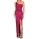 thumbnail image 1 of Vestidos de novia Prolriy para mujer, con un hombro al descubierto, lazo en la cintura, abertura plisada, lentejuelas, vestidos largos para mujer 2024, vestidos de mujer rosa fuerte XXL, 1 of 6