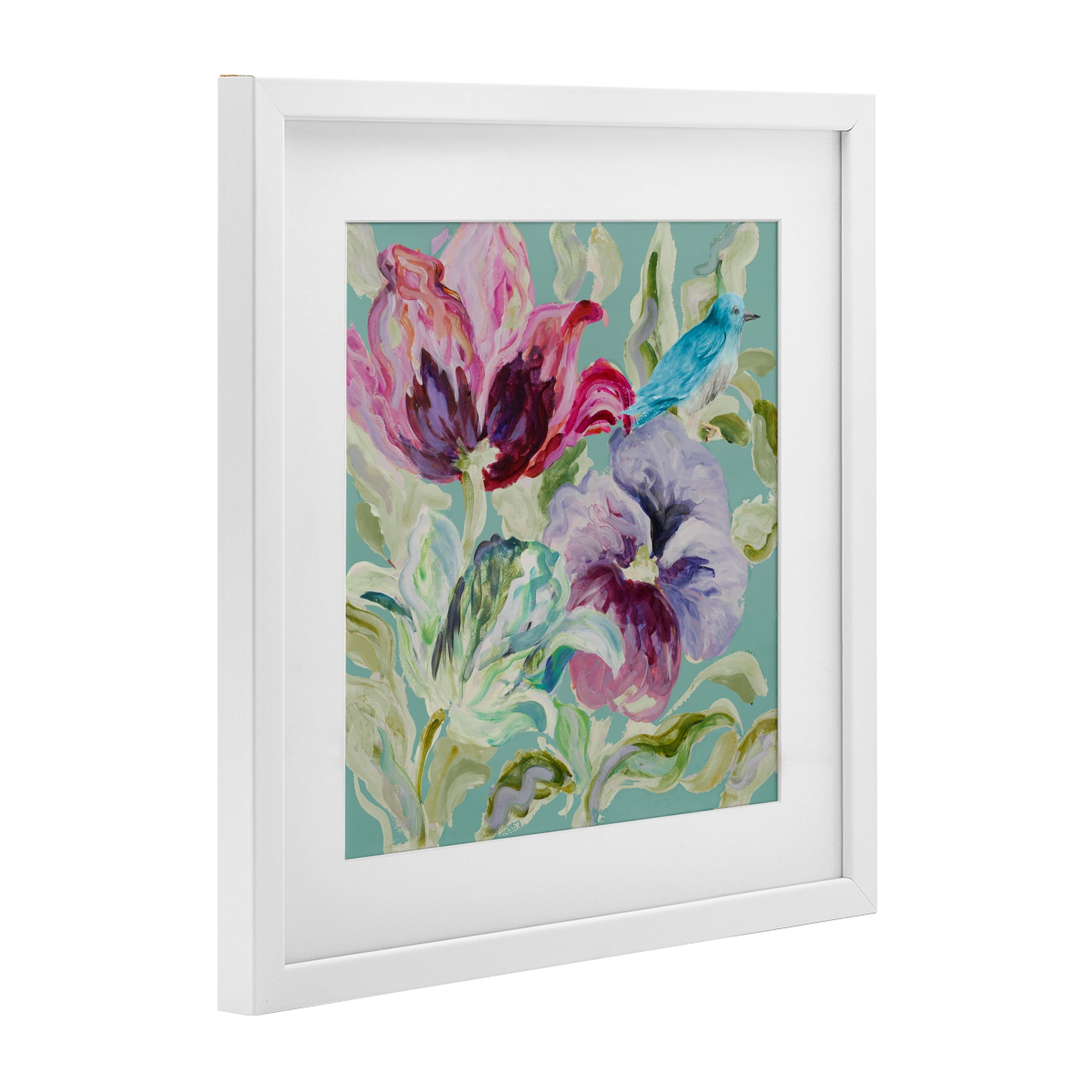 Stupell Industries Lyrical Garden Strokes White Framed Print Under Glass, design by Lanie Loreth
