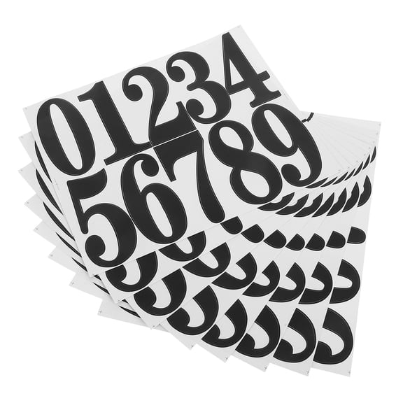 PENIKOKO Black Address Number Stickers, Self-Adhesive for Outdoor Use and Projects, Set of 8 Paper Decals